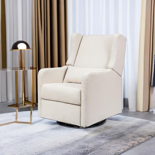 Carter’s Arlo Glider Recliner Nursery Chair - Water & Stain Resistant Glider Rocking Chair for Nursery - GREENGUARD Gold, FSC & Certi-PUR US Certified - Cozy Cream Swivel Rocker Recliner Chair - Image 9