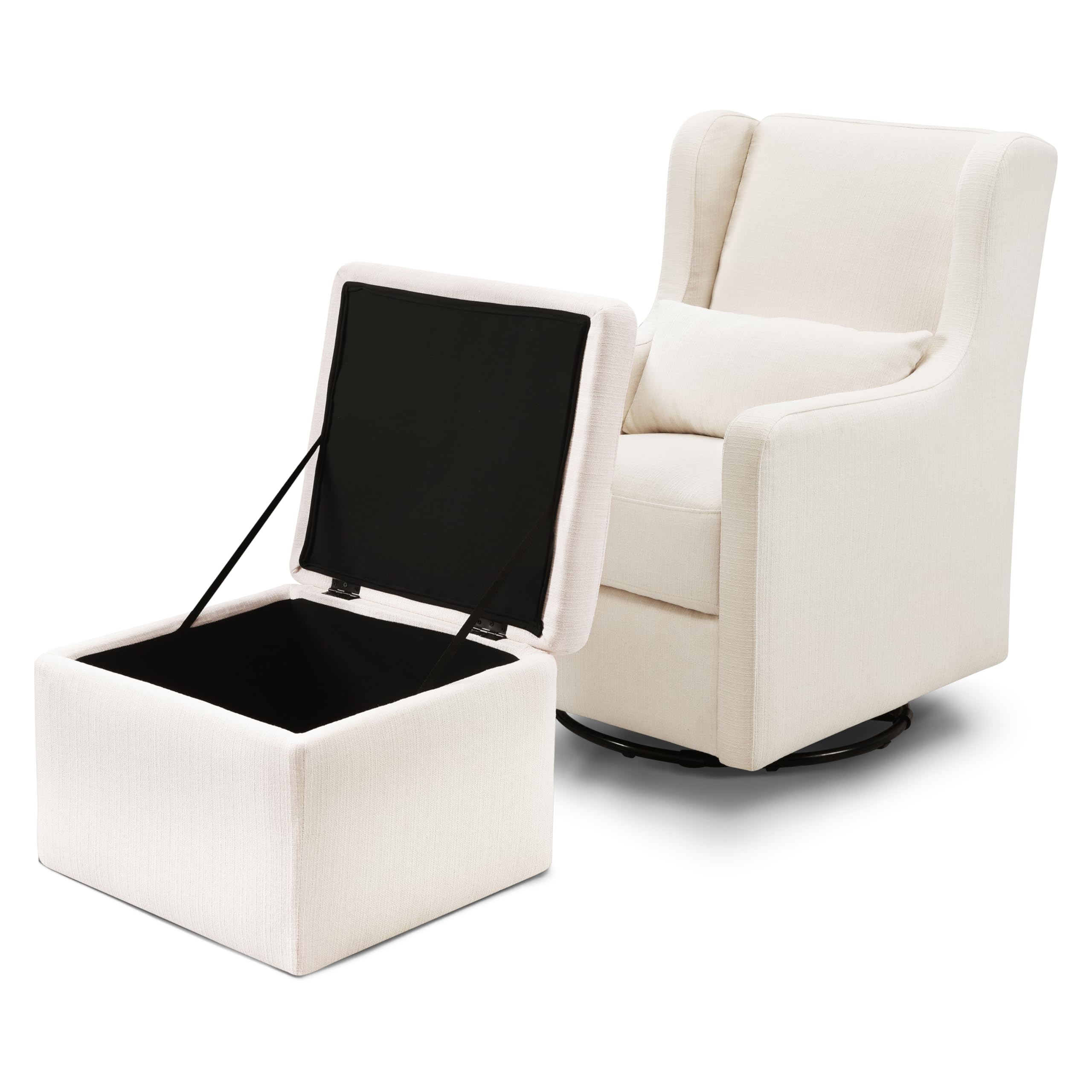 Carter's by daVinci Adrian 360° Swivel Glider Chair w/ Storage Ottoman - Water & Stain Resistant Rocking Chair Glider - GREENGUARD Gold & FSC Certified Glider Rocking Chair for Nursery & Living Room - Image 8