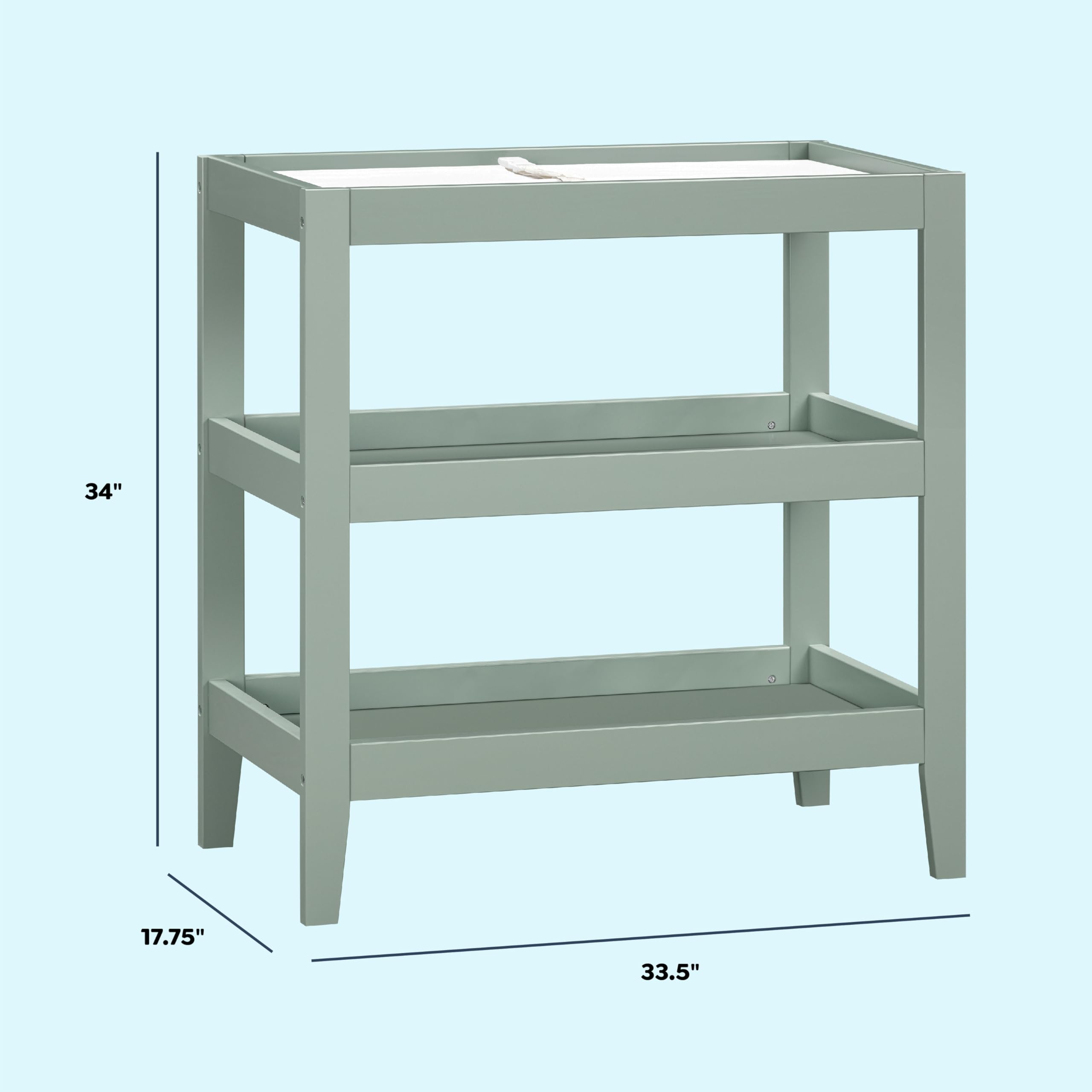 Carter's by Davinci Colby Changing Table in Light Sage, GREENGUARD Gold Certified - Image 7